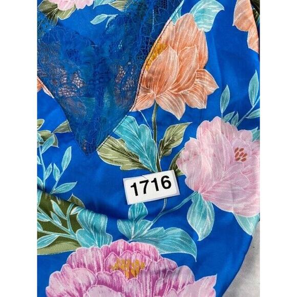 NWT In Bloom by Jonquil Brief Encounter Floral BLUE/PINK/GREEN Lace Trim Size XS - Picture 7 of 7